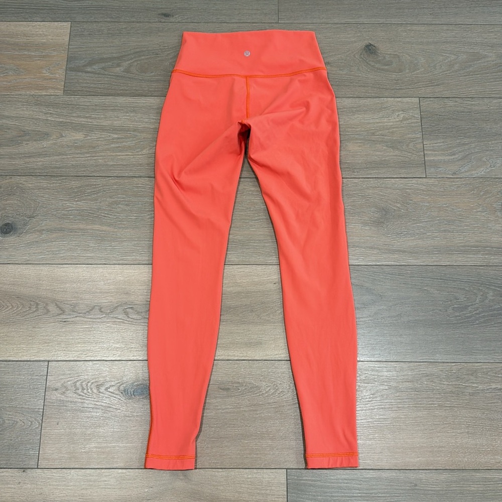 LULULEMON Warm Coral Wunder Under High-Rise Tight 28" Full-On Luxtreme Size 6 - Picture 3 of 13